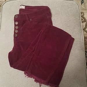 Free People Maroon Corduroy Pants